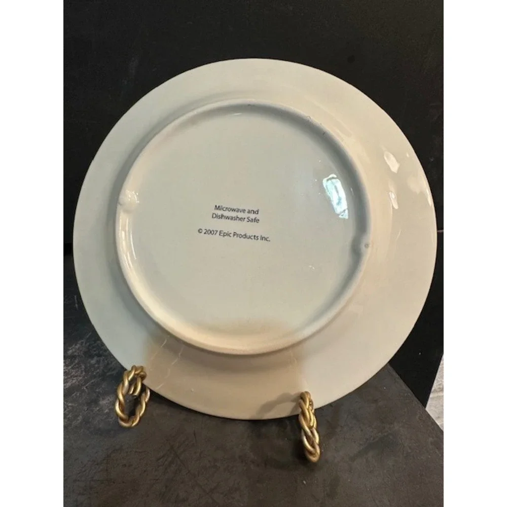 Epic Products Ceramic Cocktail Party Plates Set of 4‎ Black White 8in